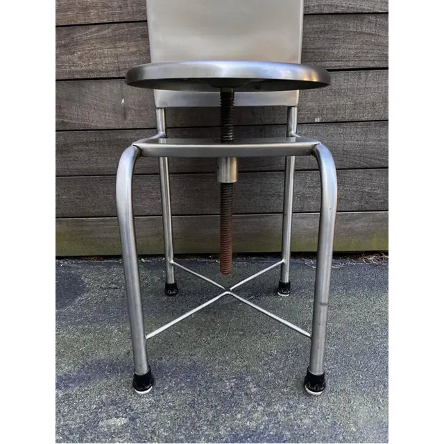 Vintage Industrial age high back swivel medical chair Stainless Steel Construction Adjustable Seat Height: 20" +/- to 32"...