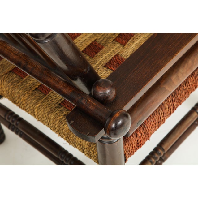 Orange Pair of Spindle Back Armchairs With Woven Seats For Sale - Image 8 of 12