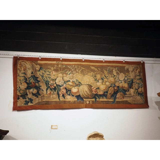 Brown Early 18th Century Brabant Brussels Tapestry Fragment With Swag and Rams Heads For Sale - Image 8 of 13