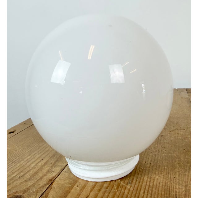 White Vintage White Porcelain and Glass Ceiling Light, 1970s For Sale - Image 8 of 12