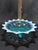 Glass 1905 Edwardian Northwood Leaf and Beads Blue Opalescent 7 Inch 3 Footed Bowl For Sale - Image 7 of 8