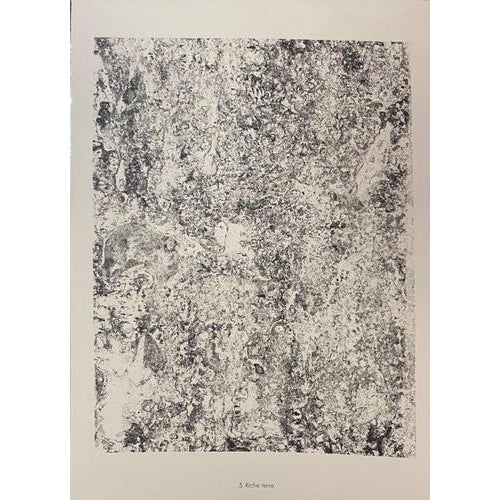 Riche Terre is an original B/W lithograph on watermarked paper "Arc". Abstract composition by the French artist Jean...