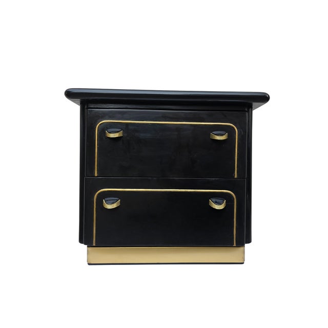 These iconic 1970s Lane Altavista Dorothy Draper–Style Espana Nightstands deliver bold Hollywood Regency glamour with...