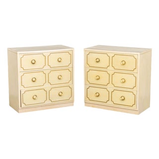 Dorothy Draper Style White Chests of Drawers, 2 For Sale