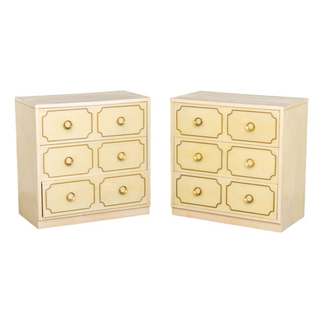 Dorothy Draper Style White Chests of Drawers, 2 For Sale