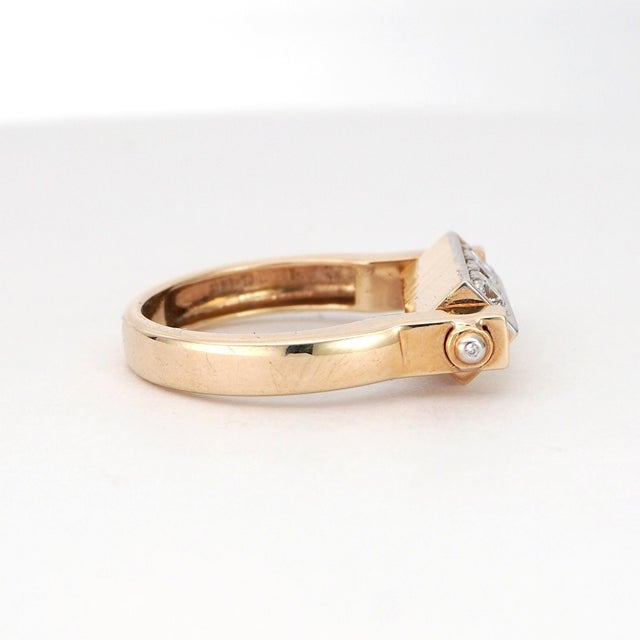 Twistable 14k Yellow Gold Diamond Multi Sapphire Ring 0.27 Carats Size 6.75 For Sale - Image 11 of 18