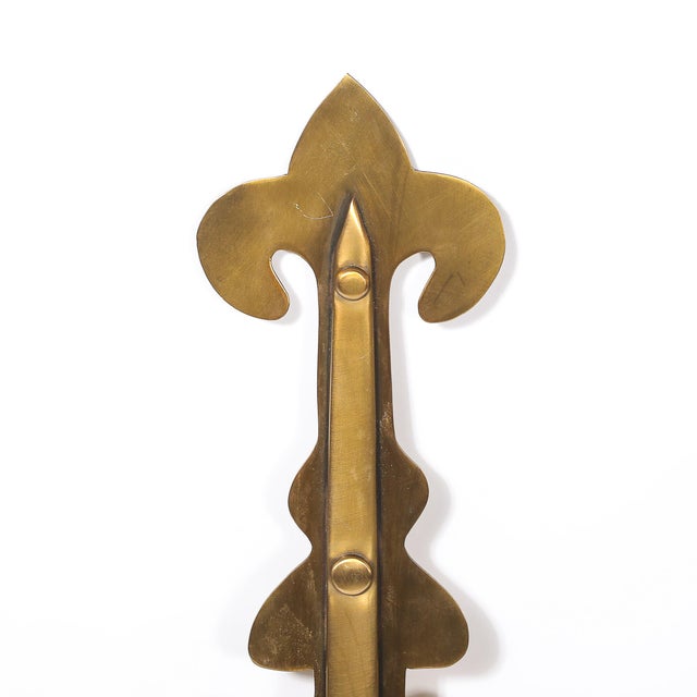 Mid-Century Modern Mid 20th Century Mid-Century Modern Brass Two-Arm Sconces W/ Sculptural Volute Motif - a Pair For Sale - Image 3 of 18