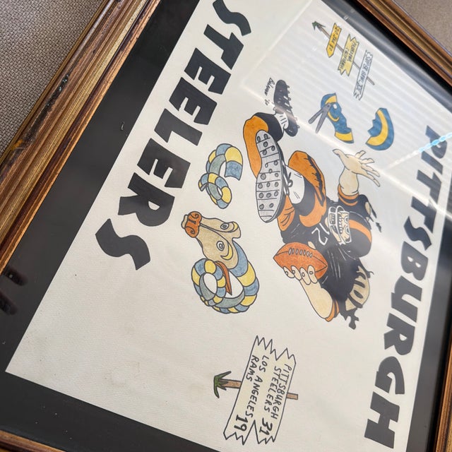 1980s Bohanon Hand Drawn Pittsburgh Steelers Art Work For Sale - Image 5 of 8