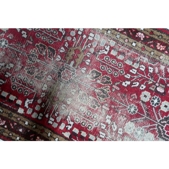Antique Persian Hamadan Distressed Handmade Rug 2.6' X 4.4' 1920s For Sale In New York - Image 6 of 11