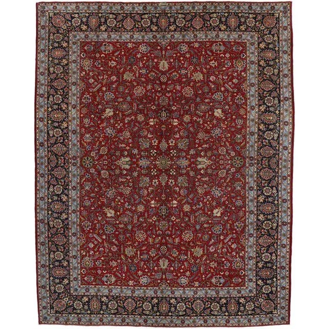 20th Century Persian Kashan Area Rug - 10′7″ × 13′6″ For Sale In Dallas - Image 6 of 6