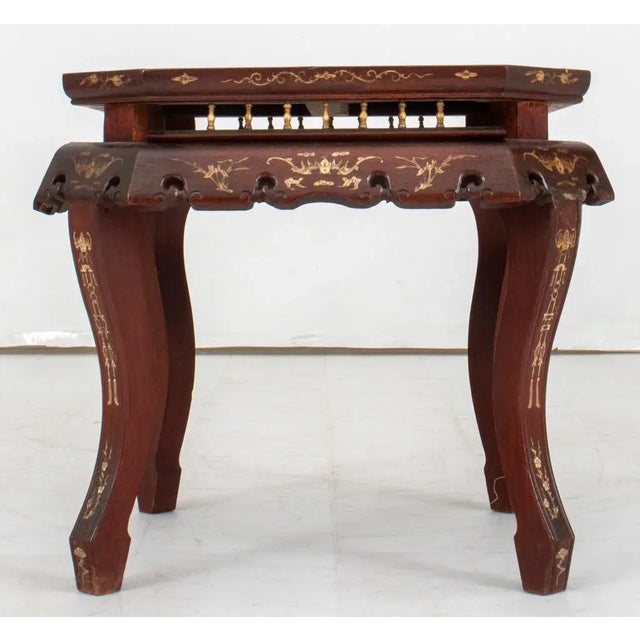 Wood Chinese Inlaid Hardwood Side Table, 19th Century For Sale - Image 7 of 11