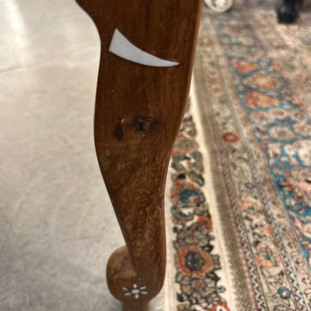 Brown Wood and Inlay Elephant Leg Checkerboard Table For Sale - Image 8 of 12