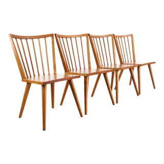 Vintage Mid Century Conant Ball Spindle Dining Chairs- Set of 4 For Sale