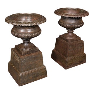 Pair of Antique Garden Planters, English, Outdoor Display Urn, Victorian, c.1850 For Sale