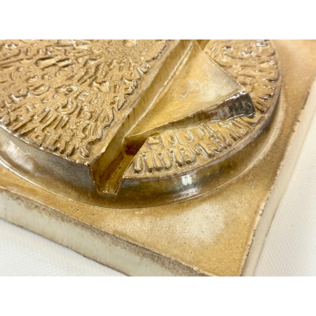 Mid-Century Modern Mid-Century Abstract Wall Relief in Ceramic Signed e.w., 1970s For Sale - Image 3 of 7