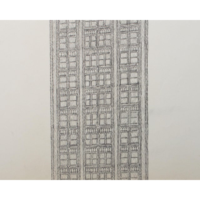 Mid 20th Century “Clyde Skyscraper 2” Graphite Drawing by James Spencer Russell For Sale - Image 5 of 7