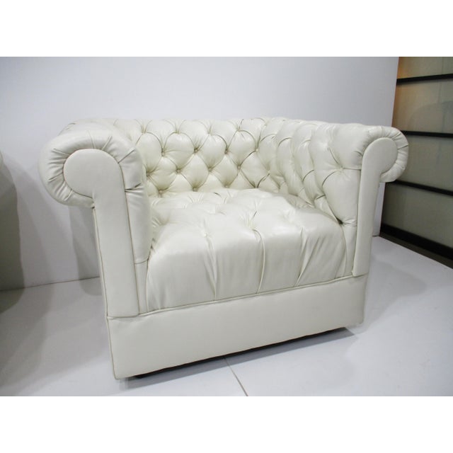 Milo Baughman Thayer Coggin Styled Tufted Lounge Chairs For Sale - Image 11 of 12