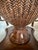 Woven Reed + Faux Leather Center Dining Table After Tommy Bahama 36" Glass Top For Sale - Image 14 of 17