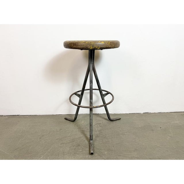 Industrial Grey Workshop Stool, 1960s For Sale - Image 12 of 17