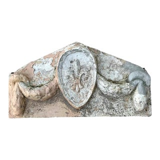 Vintage Cement Fleur-De-Lis Architectural Fragment For Sale