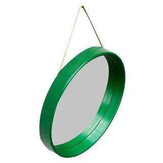 Mid-Century Space Age Green Round Mirror from C.L. Augustson, Norway, 1960s For Sale