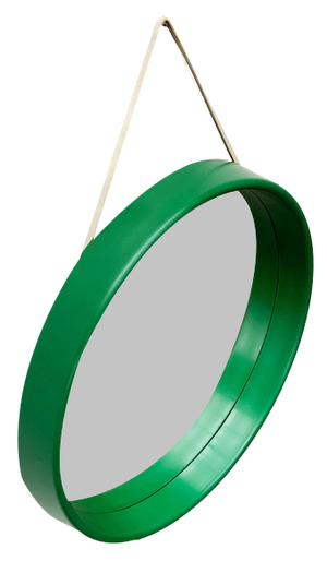 Mid-Century Space Age Green Round Mirror from C.L. Augustson, Norway, 1960s