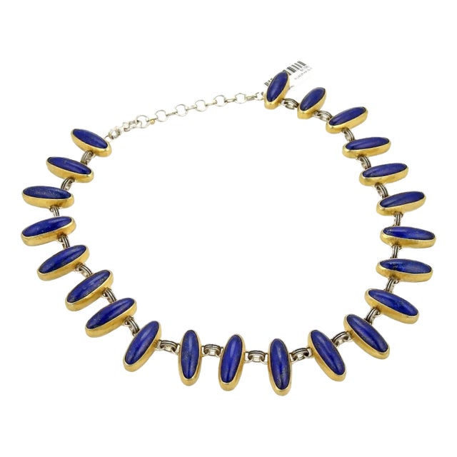 Gurhan Parliment Lapis Sterling 24k Layered Gold Necklace For Sale