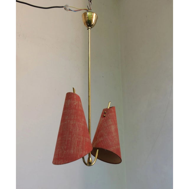 A ceiling lamp from the 50s from Austria. The lamp has two versions E14. The linkage is made of brass, the original...