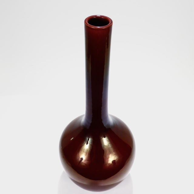 Early 20th Century Antique Chinese Porcelain Mallet Form Vase in Aubergine or Eggplant For Sale - Image 5 of 13