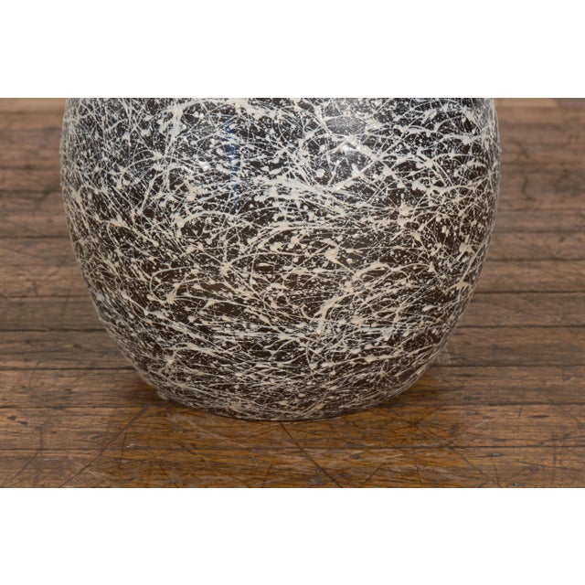 Prem Collection Artisan Made Black and White Planter with Dripping Décor For Sale - Image 9 of 12