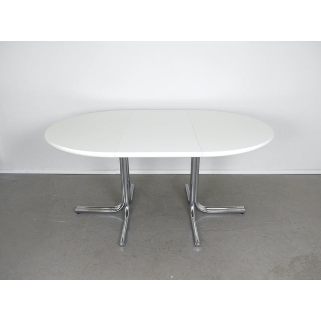 Round Extendable Table and Cantilever Chairs from Läsko, Germany, 1970s, Set of 7 For Sale - Image 10 of 18