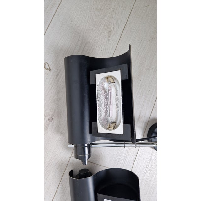 1960s Black Model Dim333 Wall Lamps by Vico Magistretti for Oluce, 1960s, Set of 2 For Sale - Image 5 of 18