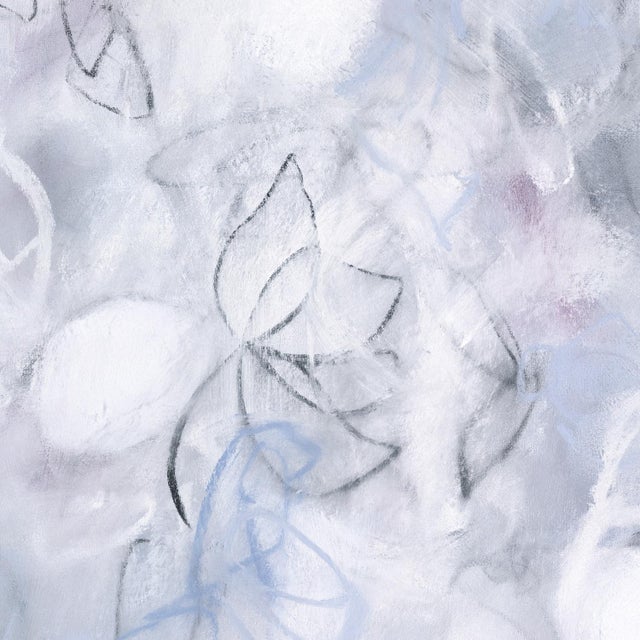 "Float No.14 -Light Lavender Suspension" - Vertical Textured Abstract Drawing on Paper For Sale - Image 4 of 6