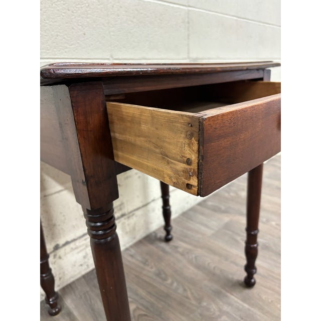 Antique Sheraton Style Oak Nightstand Lamp Table Work Table For Sale In Kansas City - Image 6 of 9