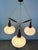 Vintage Scandinavian Chandelier in Brass, Glass, and Teak from Louis Kalff, 1960s For Sale - Image 4 of 12