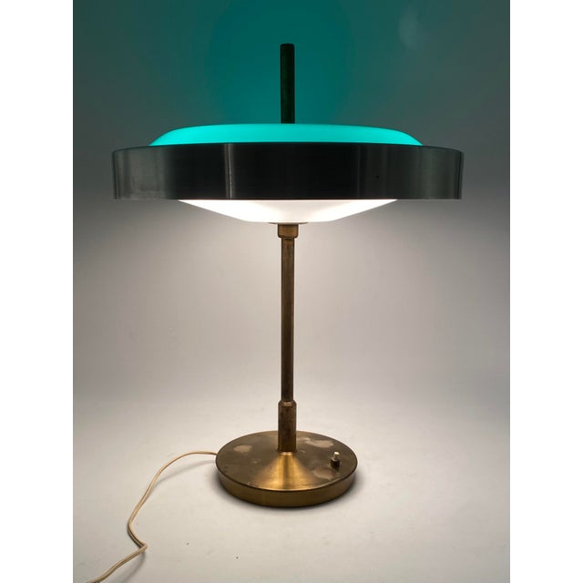 Metal Brass & Glass Table or Desk Lamp by Oscar Torlasco for Lumi, 1960s For Sale - Image 7 of 18