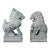Chinese Stone Guardian Lions Foo Dogs Temple Sculptures - A Pair For Sale