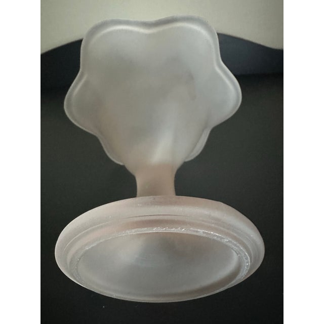 Pink Vintage Late 20th Century Frosted Pink Glass Dessert Pedestal Bowl For Sale - Image 8 of 10