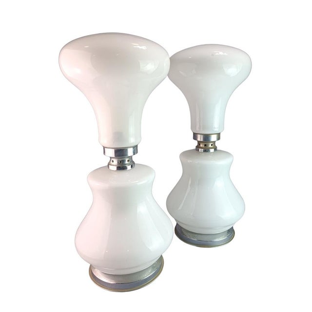 Large Murano Table Lamps from Mazzega, 1950s, Set of 2 For Sale - Image 6 of 8