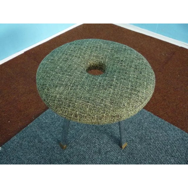 Gold Industrial Stool in Metal & Brass, 1950s For Sale - Image 8 of 8