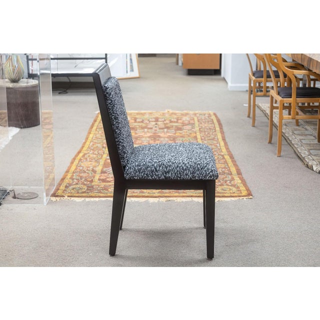Late 20th Century Barbara Barry for Baker Set of 10 Lacquered Black & White Fabric Dining Chairs For Sale - Image 5 of 11