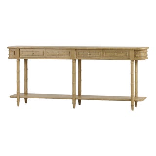 Hollywood Regency Faux Bamboo Console For Sale