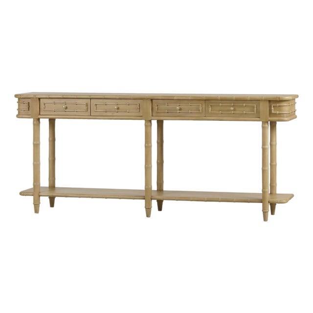 Hollywood Regency Faux Bamboo Console For Sale