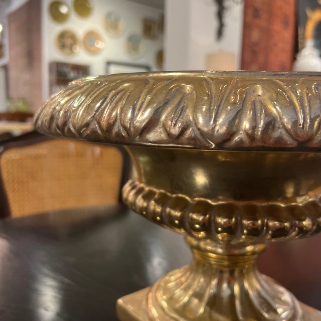 Handmade Italian Ceramic Gold Gilded Planter on Pedestal For Sale - Image 10 of 12