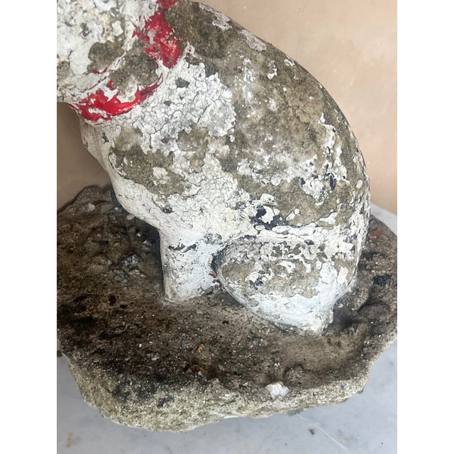 1940s Antique Weathered French Bull Dog Concrete Dog Statue, C. 1940's For Sale - Image 5 of 15