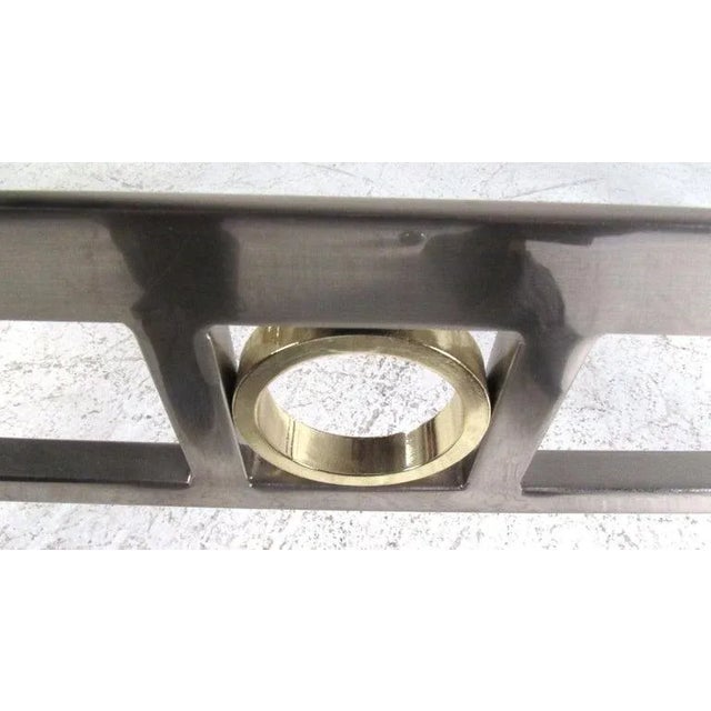 2010s Modern Chrome and Brass Coffee Table For Sale - Image 5 of 10