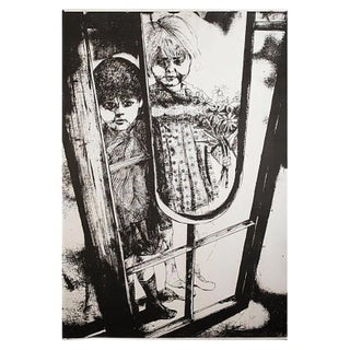 Children - Original Lithograph by G. De Stefano - 1970 ca. 1970s For Sale