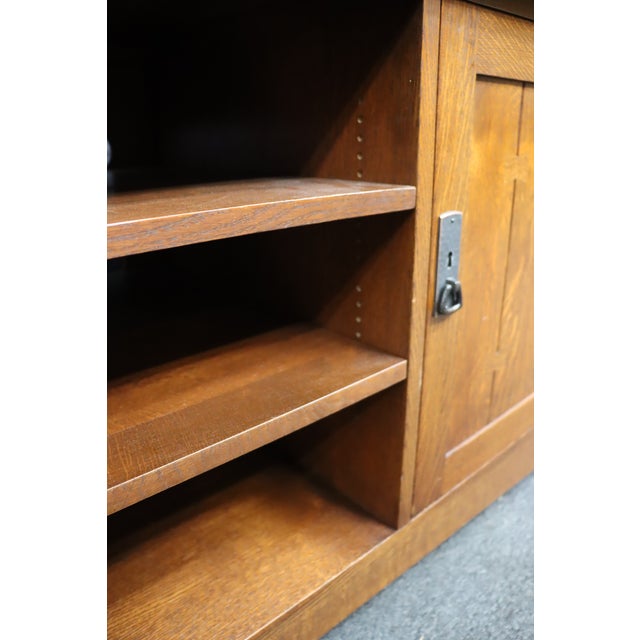 Wood Stickley Mission Oak 62" Tv Media Console Cabinet For Sale - Image 7 of 18