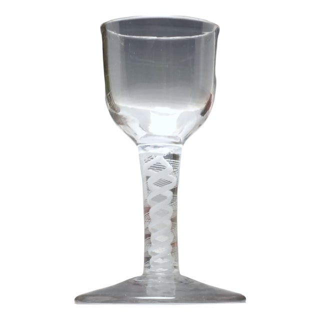 Georgian Opaque Twist Dram Glass, 1760s For Sale