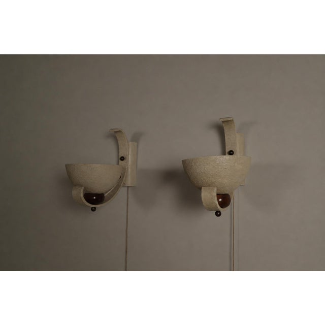Mid-Century French Sculptural Wall Uplighters, 1950, Set of 2 For Sale - Image 4 of 16